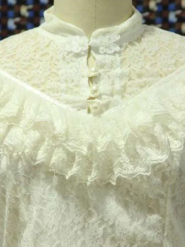 White Lace Lolita Blouse Long Sleeves