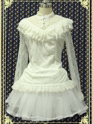 White Lace Lolita Blouse Long Sleeves