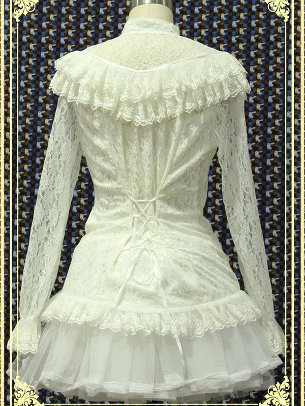 White Lace Lolita Blouse Long Sleeves