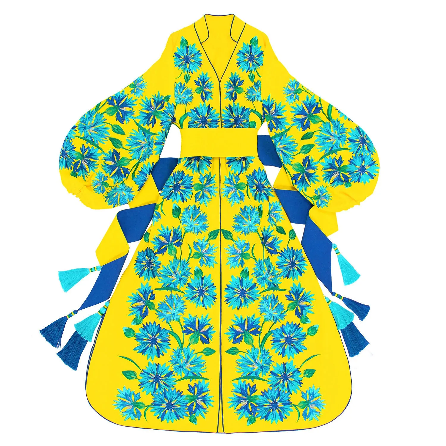 Yellow embroidered dress
