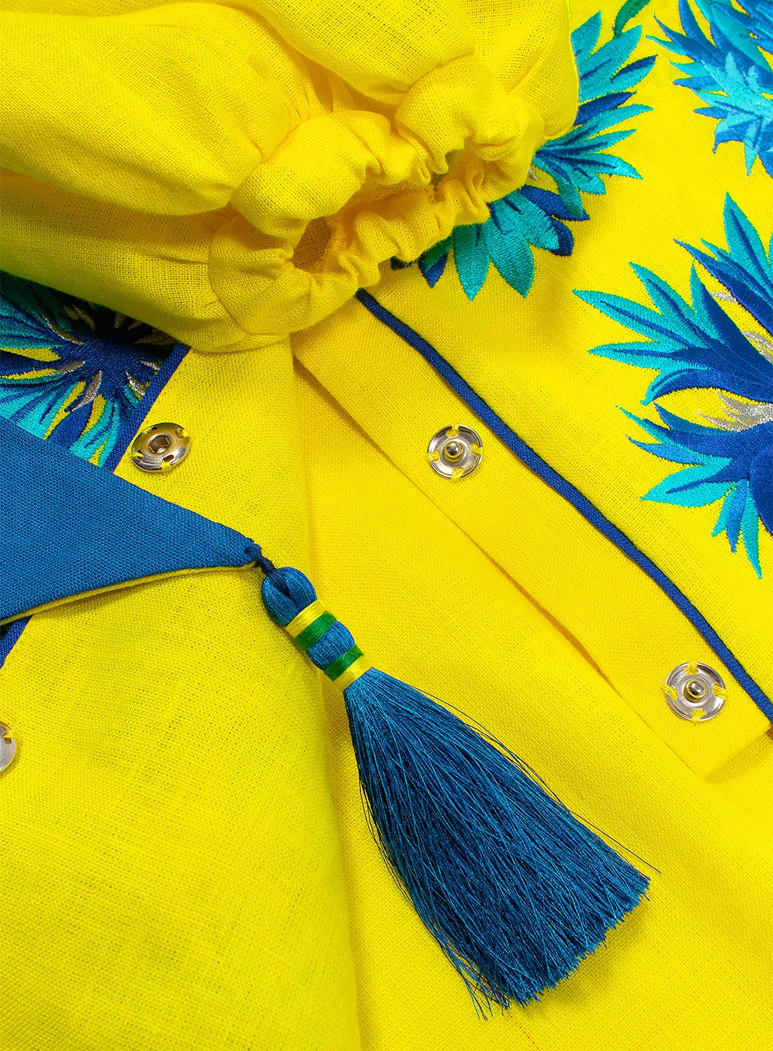 Yellow embroidered dress