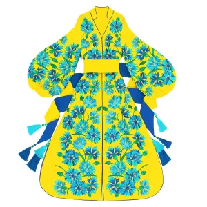 Yellow embroidered dress